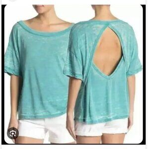 Free People Viola Draped Open Back Heathered T-Shirt